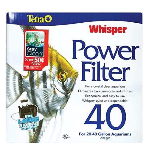 Tetra Aquarium Power Filter, Whisper 40 for 30 Gallon Fish Tanks