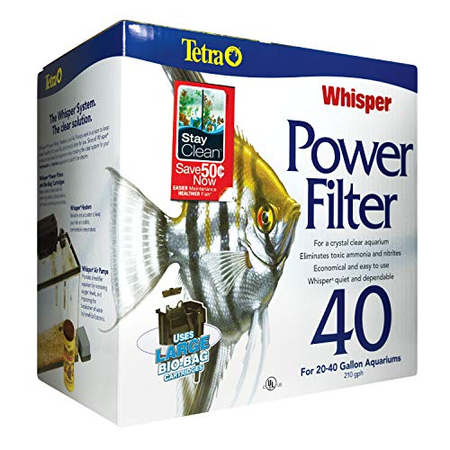 Tetra Aquarium Power Filter, Whisper 40 for 30 Gallon Fish Tanks