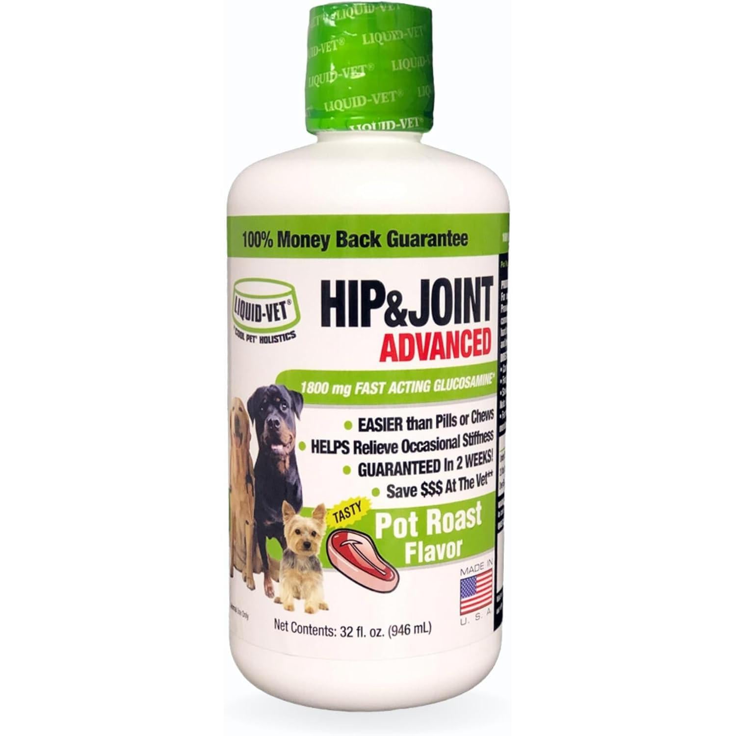 Liquid-Vet Hip & Joint Advanced, Pot Roast Flavor, 32 oz