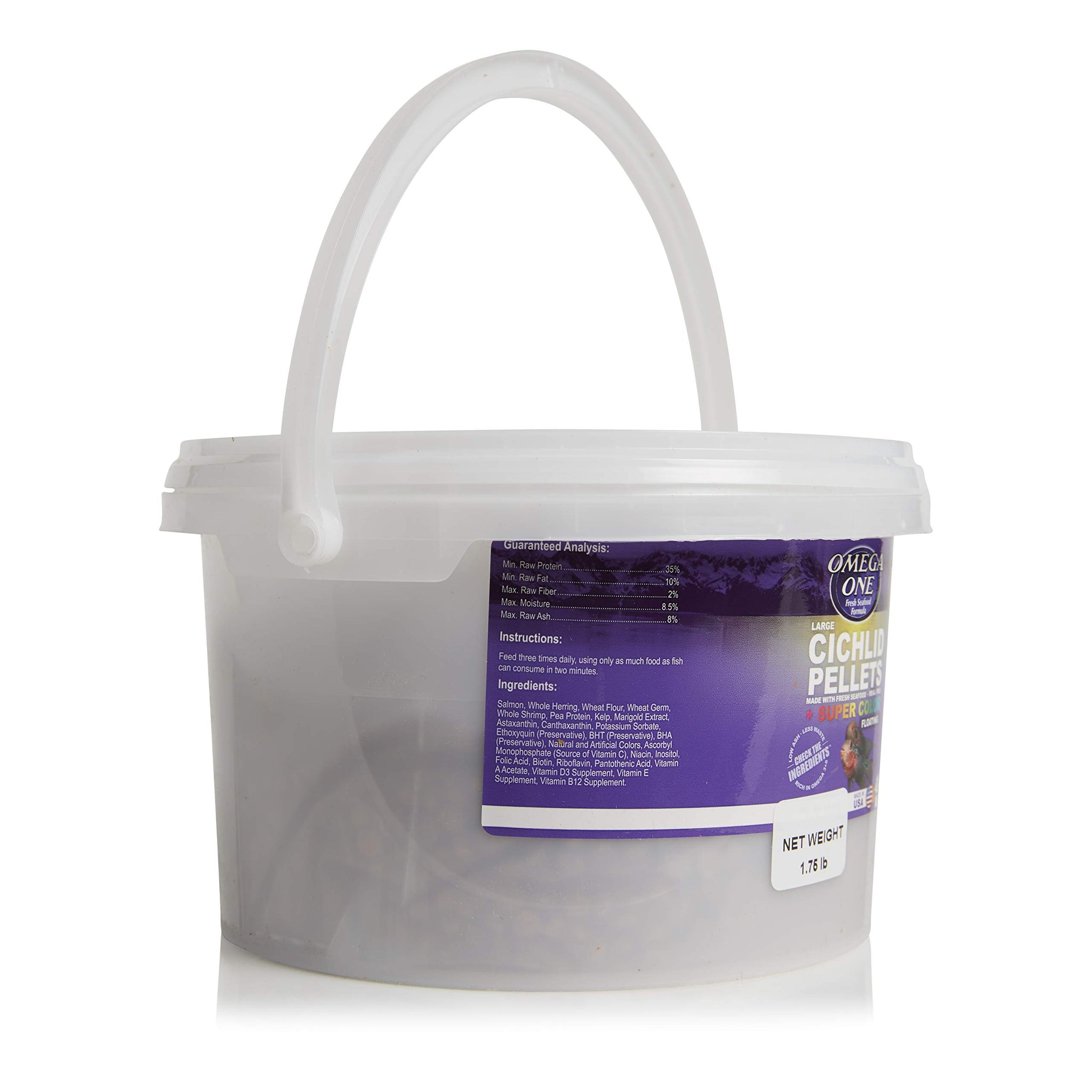 OmegaSea Food Large Cichlid Pellets 1.75 lb