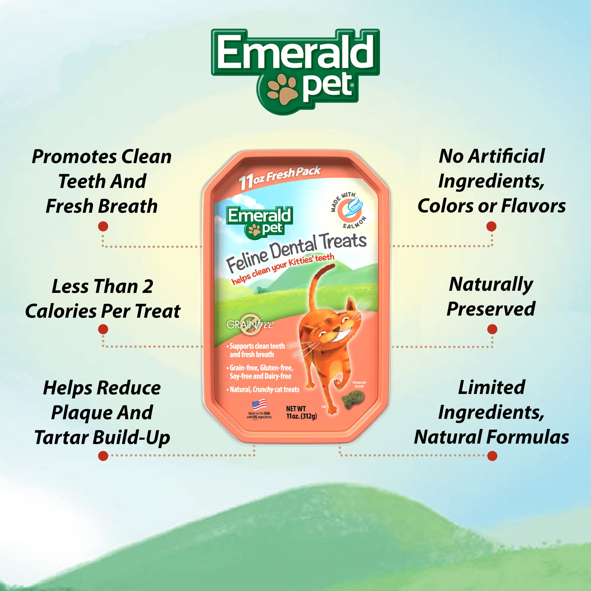 Emerald Pet Cat Dental Treat Salmon 11oz
