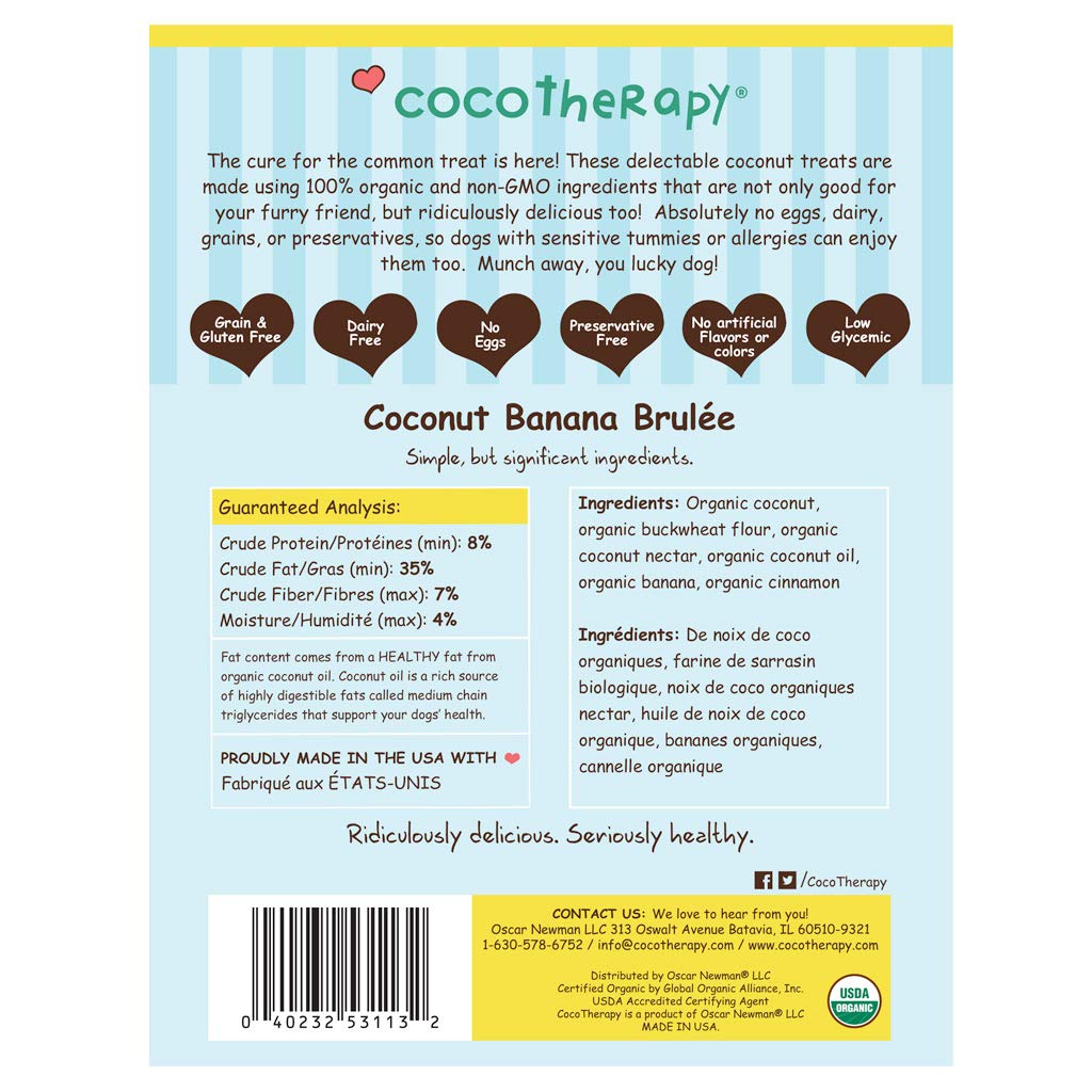 CocoTherapy Pure Hearts Coconut Cookies – Banana Brulee 5 oz.