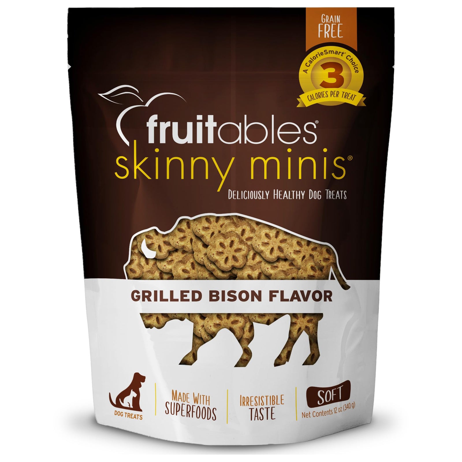 Fruitables Skinny Mini Grilled Bison Soft Treats 12 oz