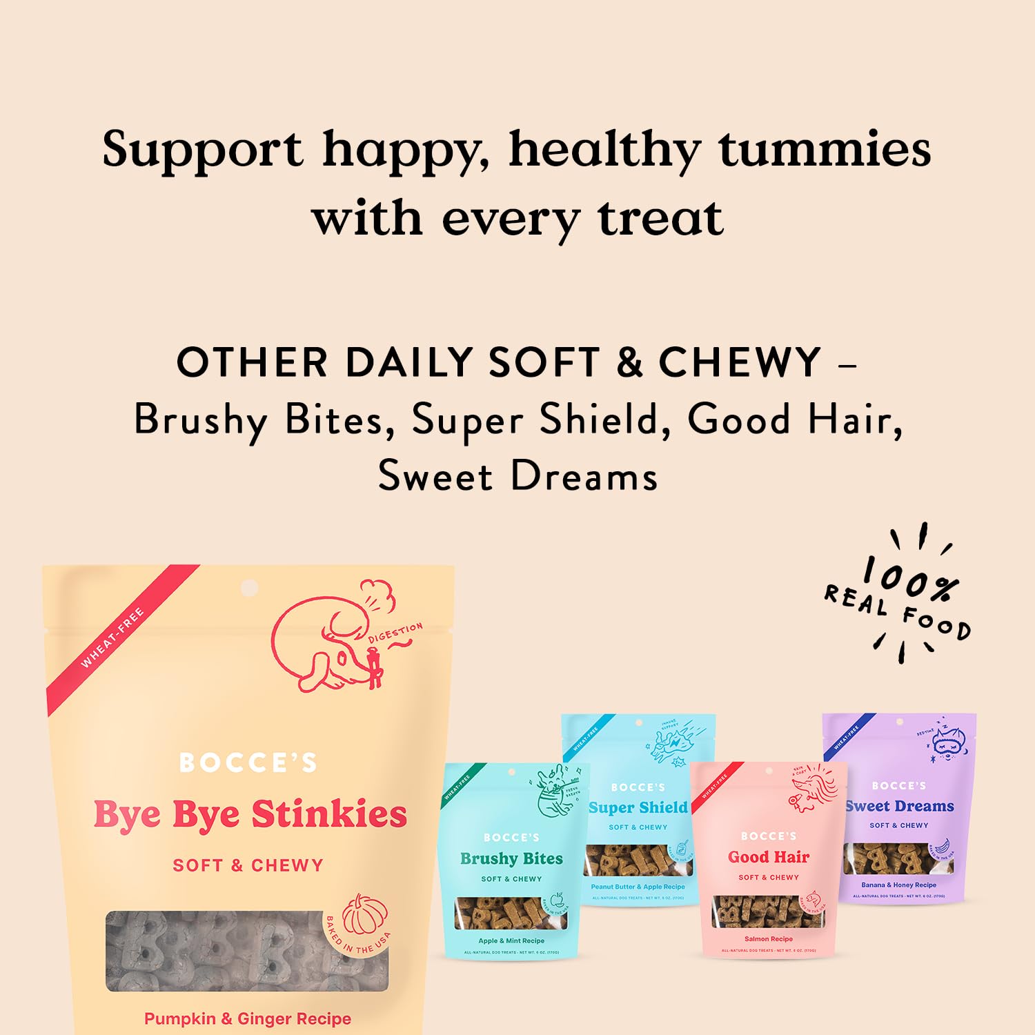 Bocce’s Bakery Bye Bye Stinkies Soft & Chewy Treats 6oz