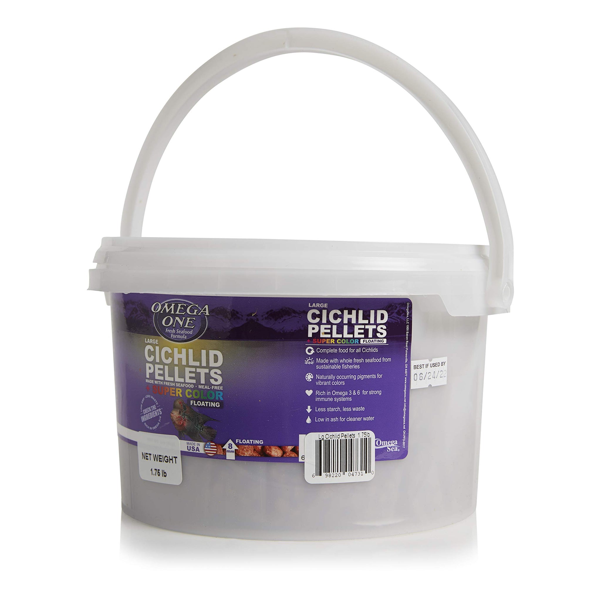 OmegaSea Food Large Cichlid Pellets 1.75 lb