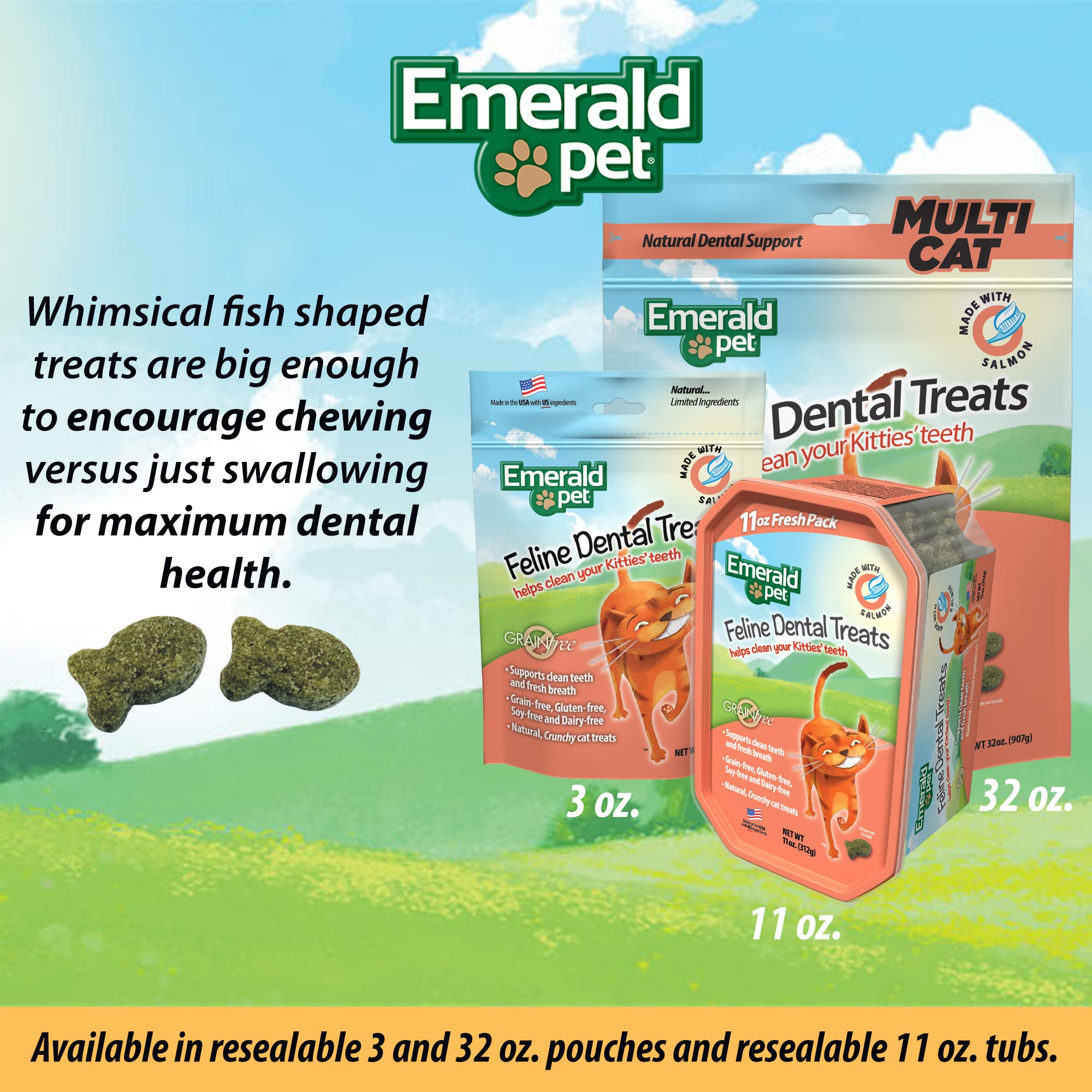 Emerald Pet Cat Dental Treat Salmon 11oz