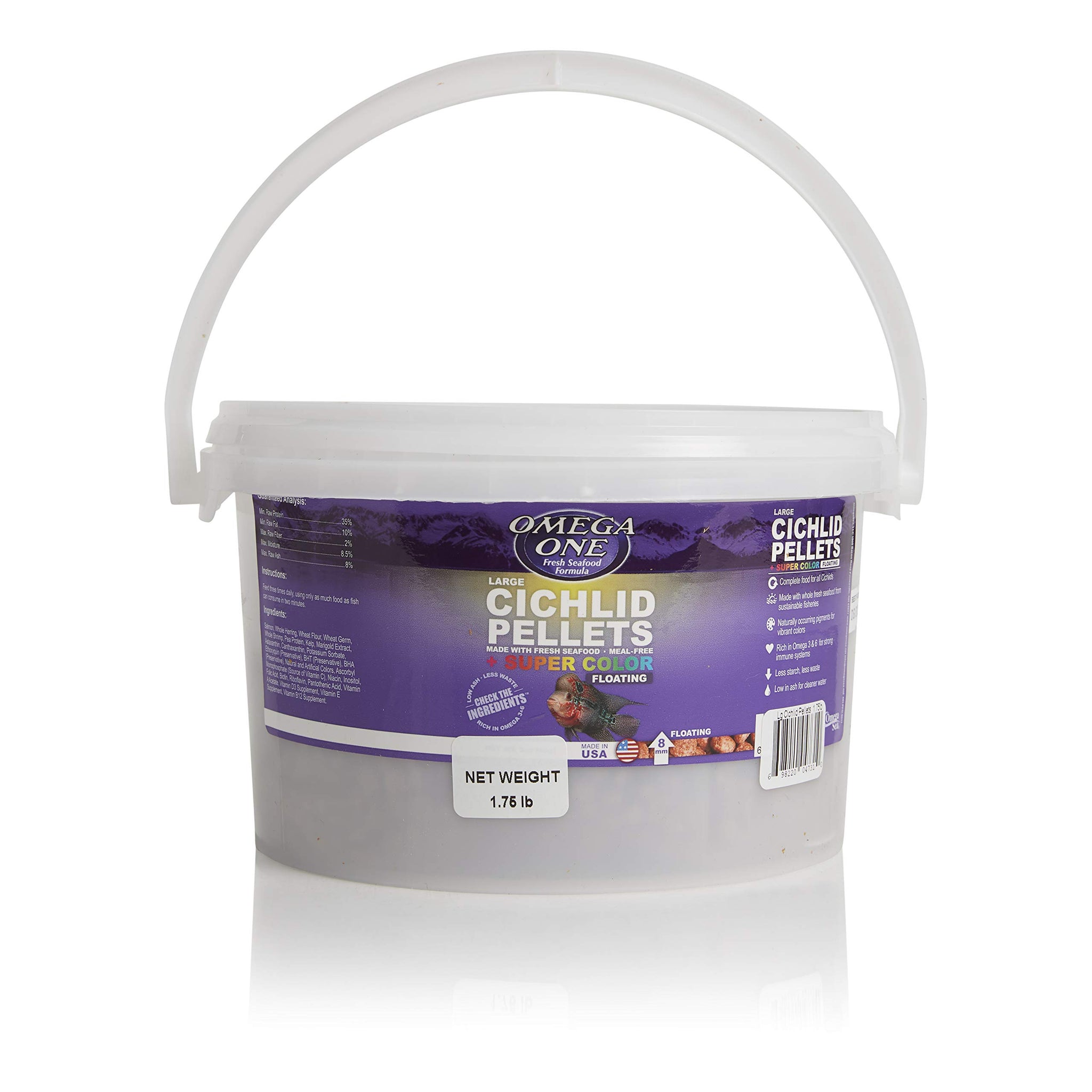 OmegaSea Food Large Cichlid Pellets 1.75 lb