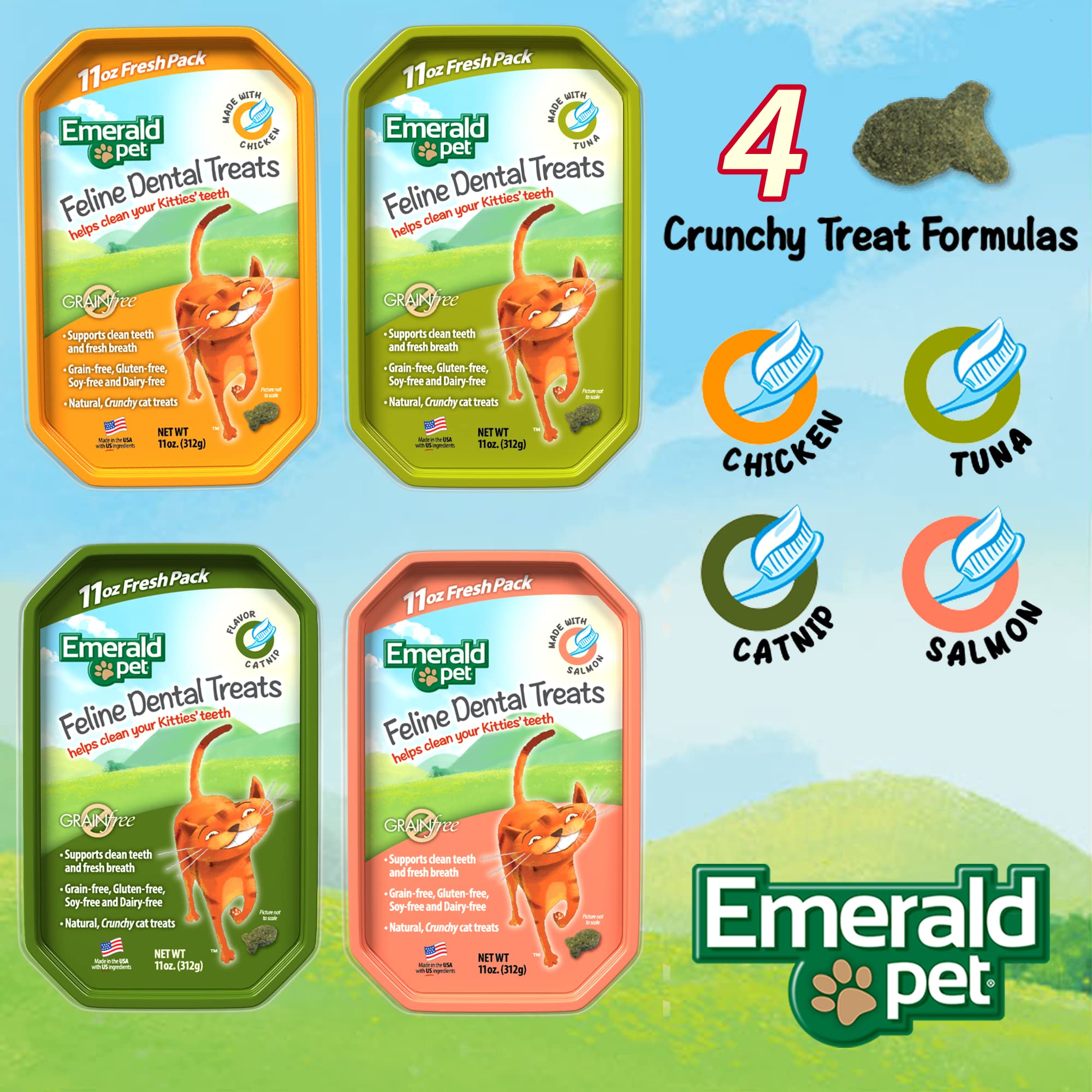 Emerald Pet Cat Dental Treat Salmon 11oz