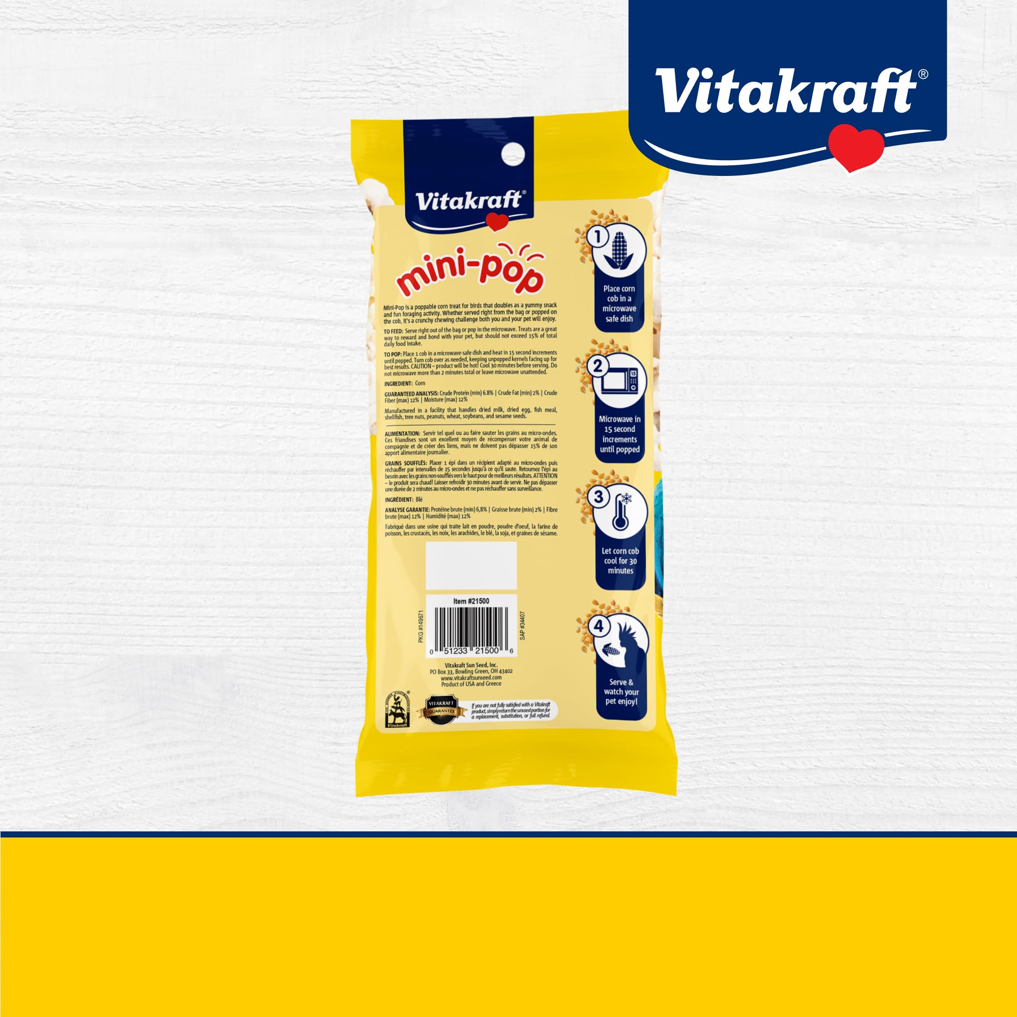 Vitakraft Mini-Pop Corn Cob Bird Treat