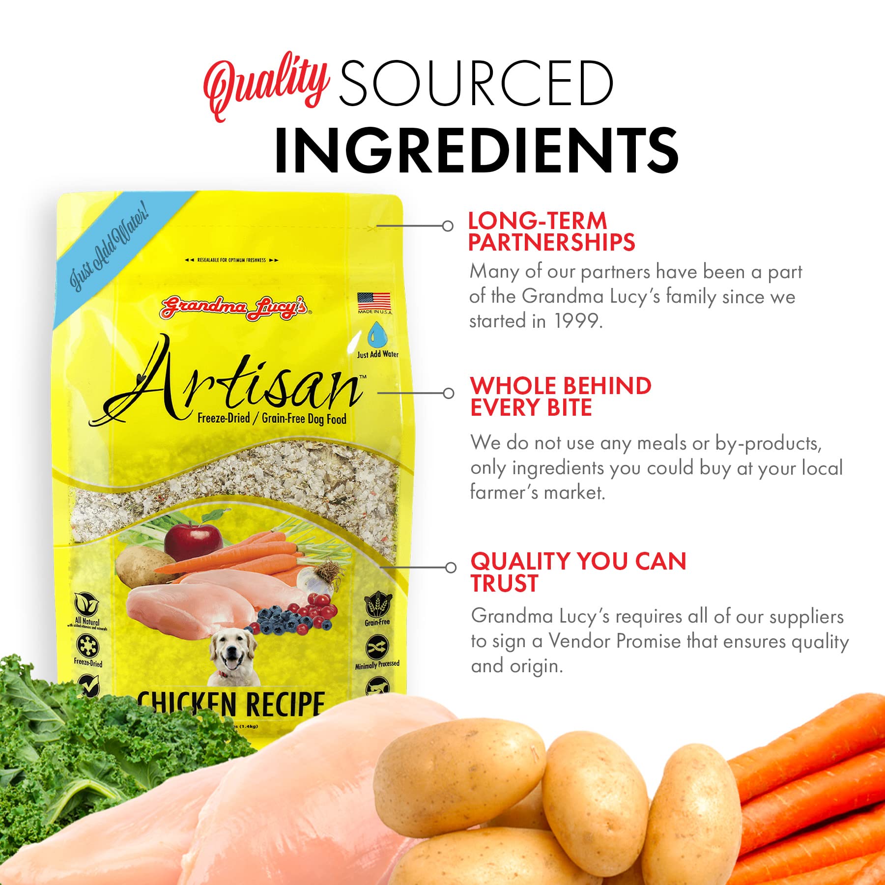 Grandma Lucy's Grain Free and Freeze-Dried - Artisan Chicken, 1Lb