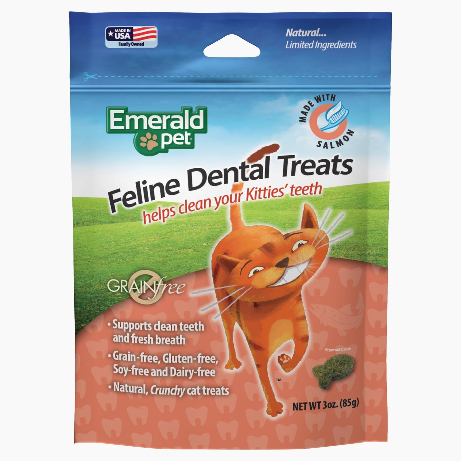 Emerald Pet Cat Dental Grain Free Treats Salmon  3oz