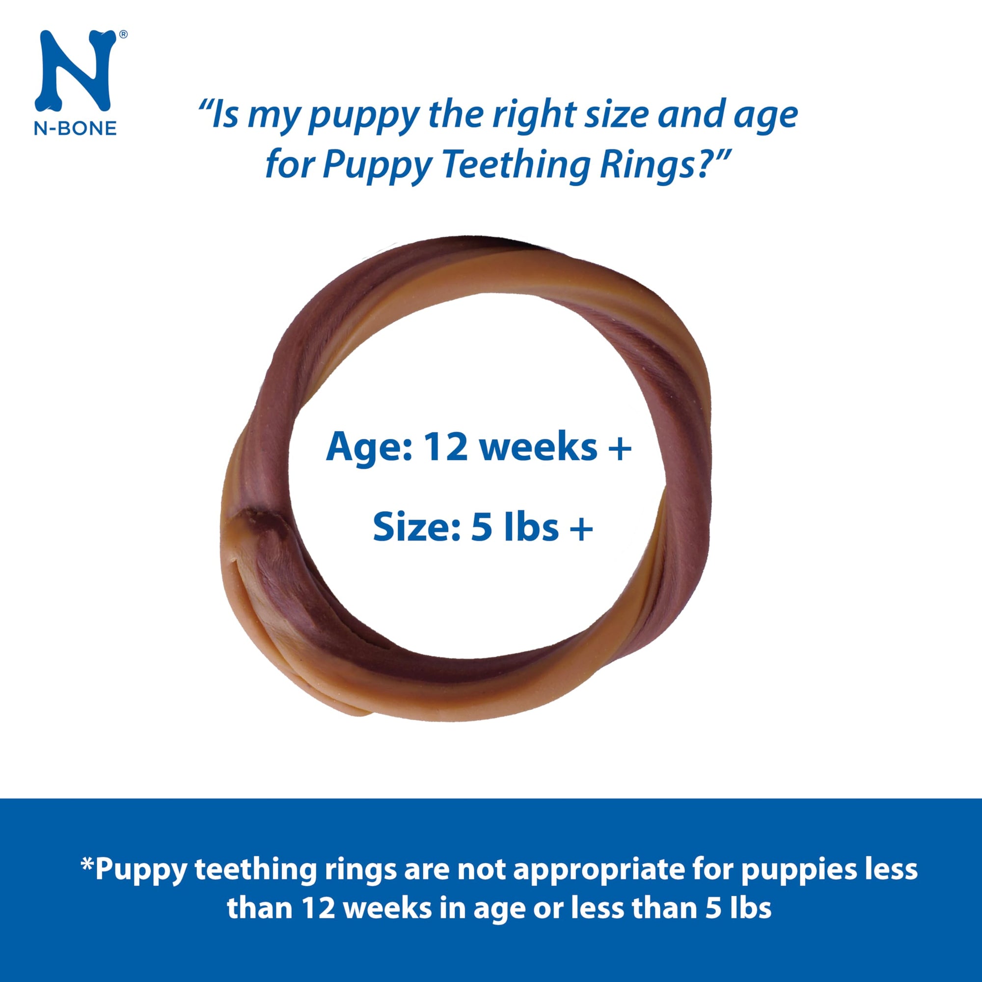 N-Bone Puppy Teething Rings Peanut Butter