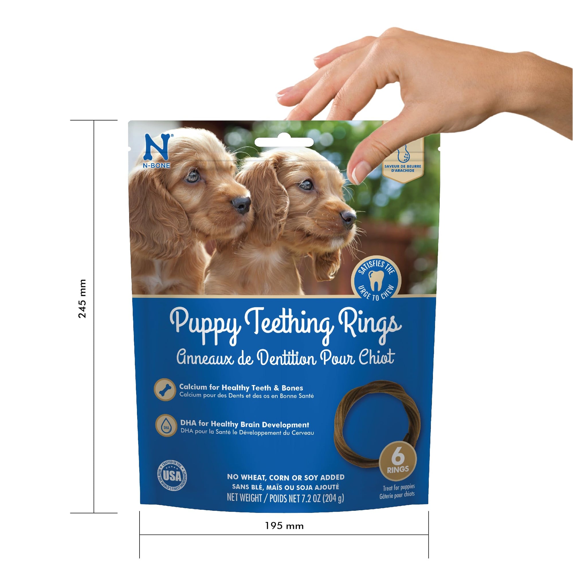 N-Bone Puppy Teething Rings Peanut Butter