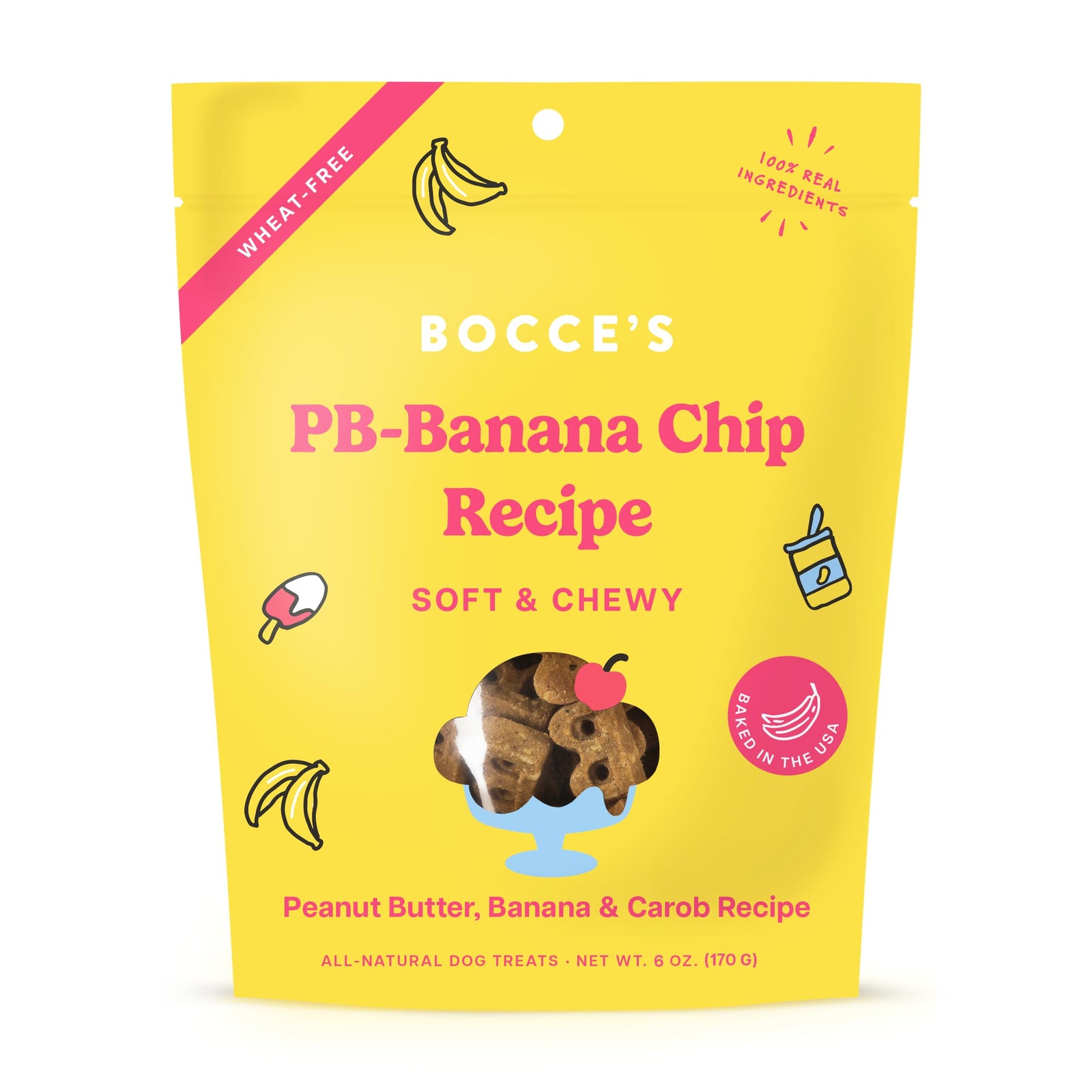 Bocce's Bakery PB-Banana Chip Soft & Chewy 6 oz