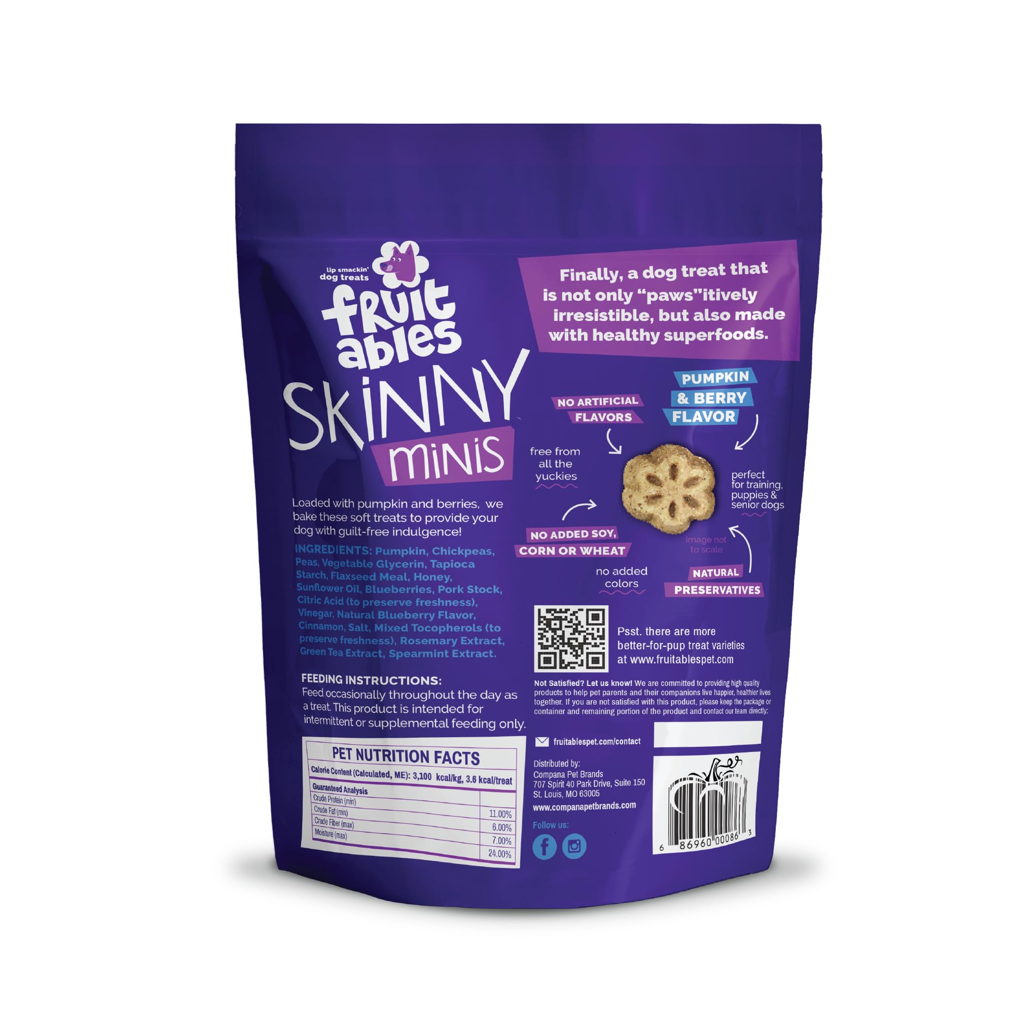 Fruitables Skinni Mini Pumpkin Berry Soft Treats 12oz