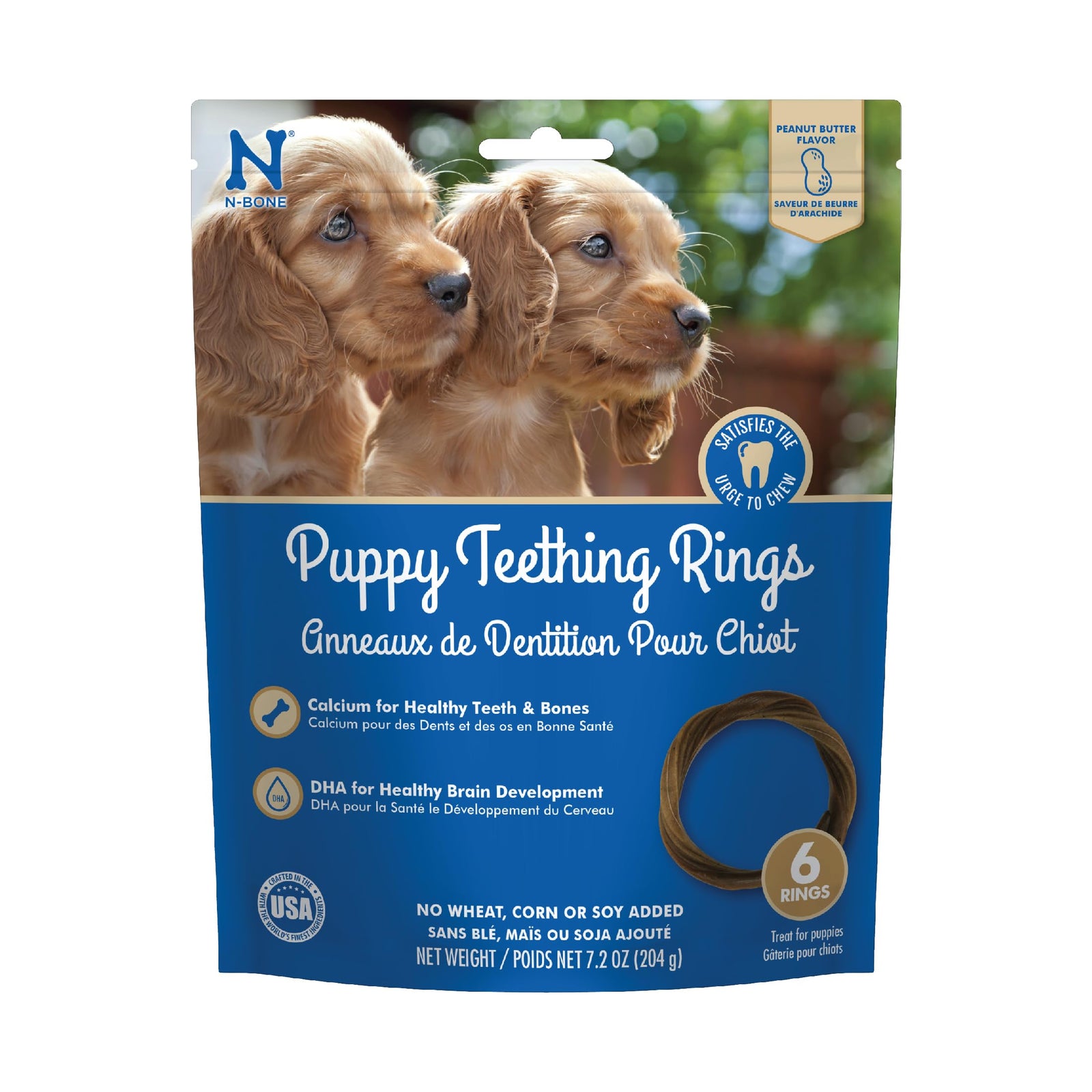 N-Bone Puppy Teething Rings Peanut Butter