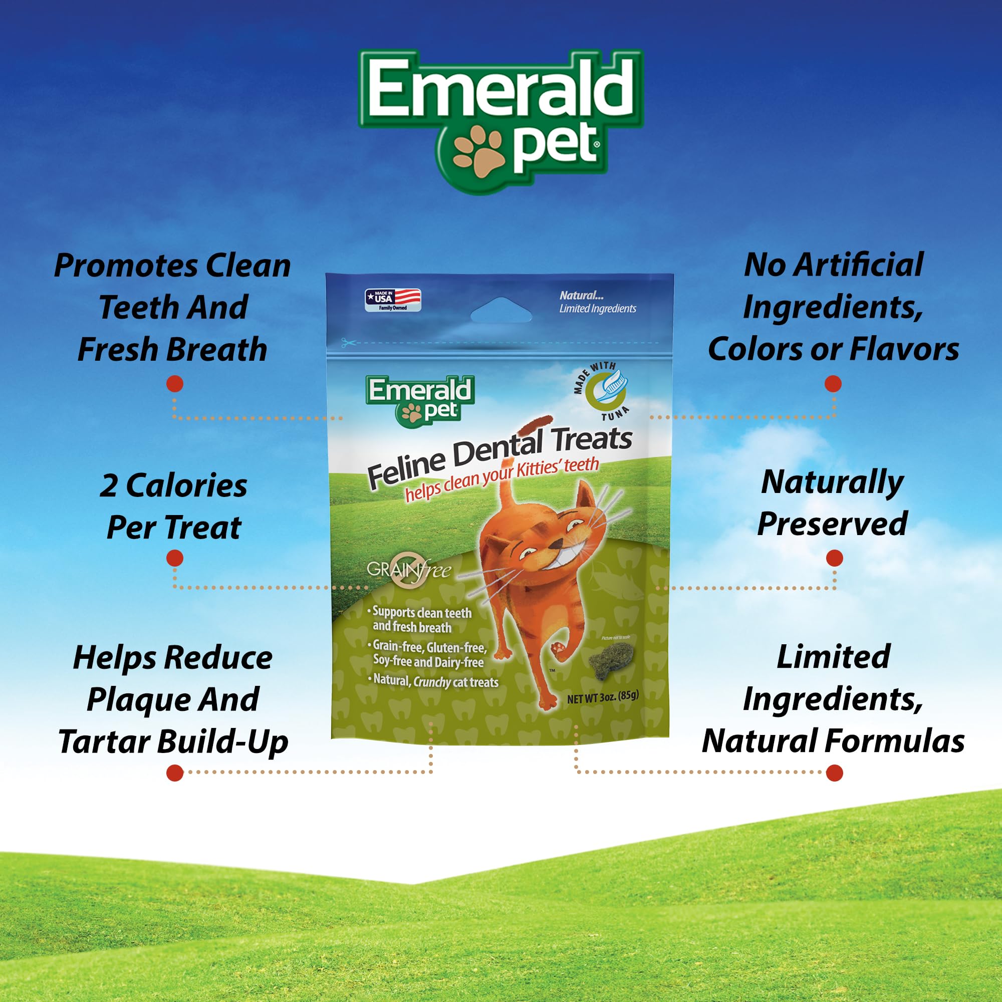 Emerald Pet Cat Dental Grain Free Treats Tuna 3oz