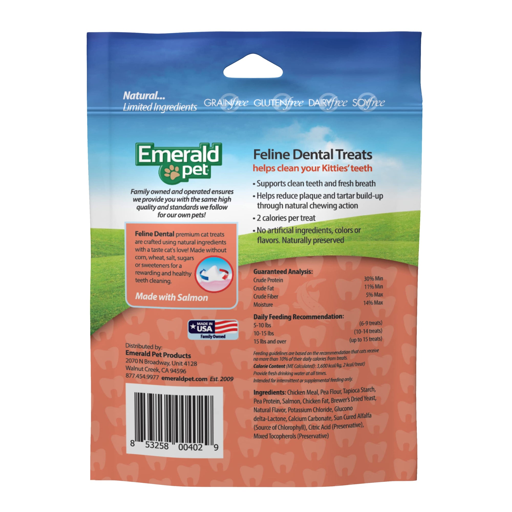 Emerald Pet Cat Dental Grain Free Treats Salmon  3oz