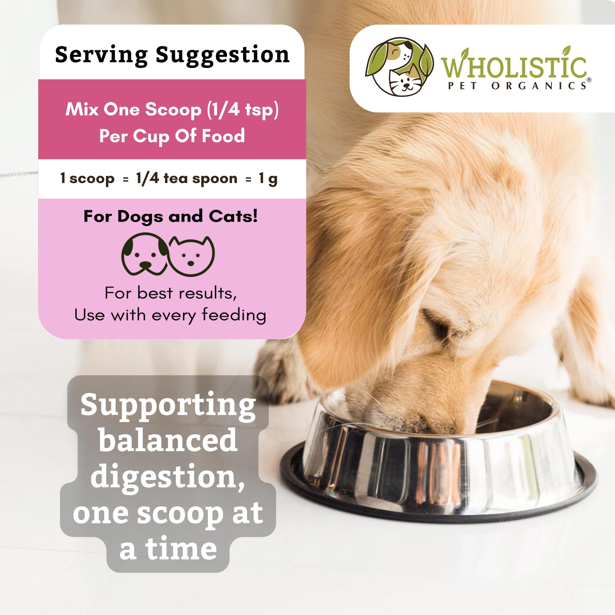 Wholistic Pet Organics Digest-All Plus: Dog Probiotic + Prebiotic, 4 oz
