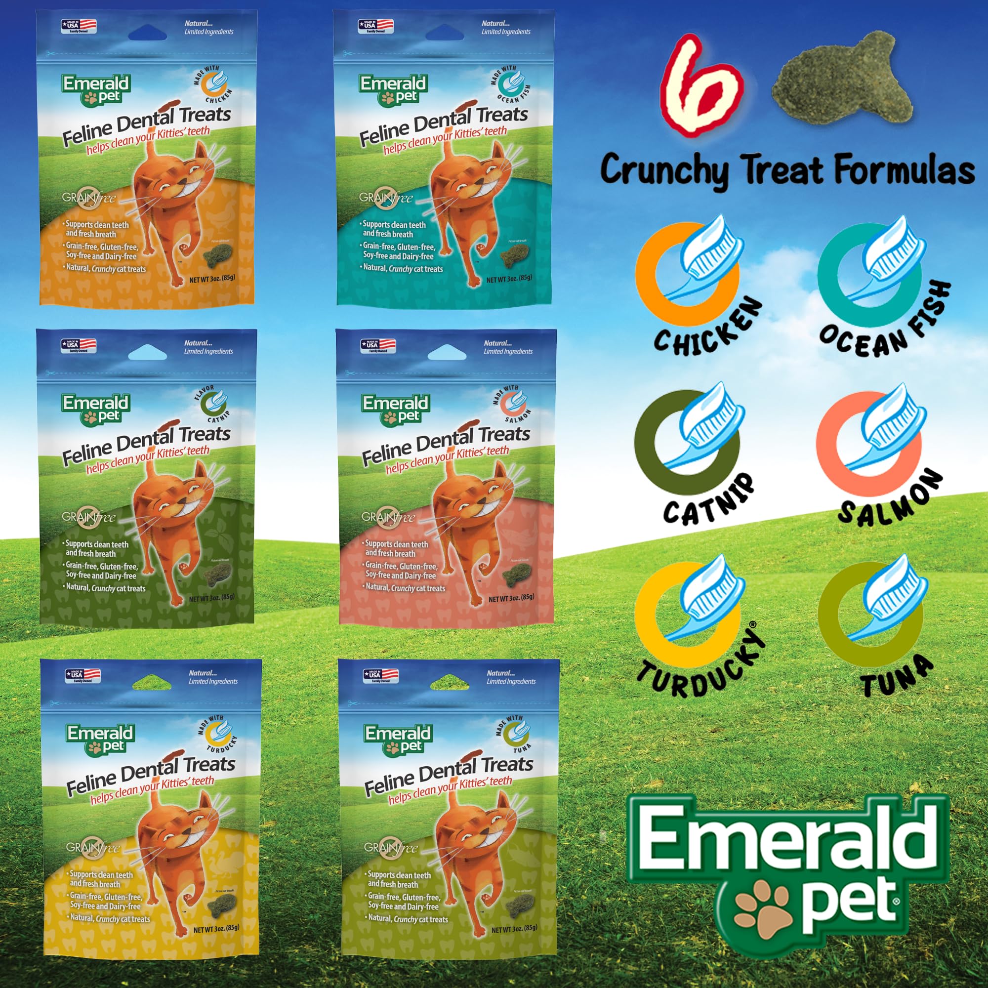 Emerald Pet Cat Dental Grain Free Treats Tuna 3oz