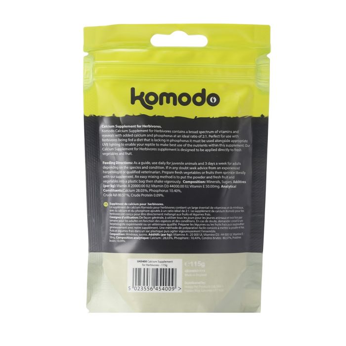 Happy Pet Products Komodo Calcium with Vitamins for Herbivores 115g